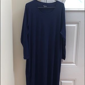 Lands’ End Full Length Dress (2X). Navy Blue.
